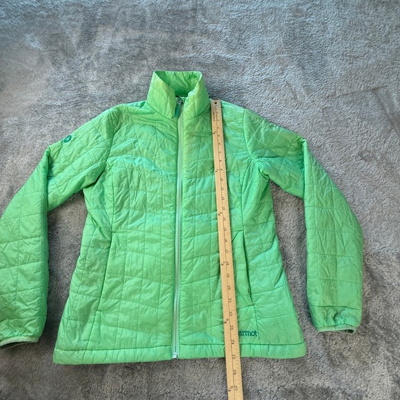 Marmot Puffer Jacket Medium Quilted Lightweight Bright Lime Green Outdoor - Picture 9 of 16